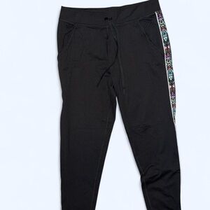 Victoria's Secret Black Joggers with Colorful Side Stripe